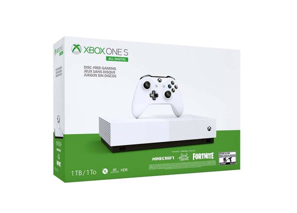 Xbox One S 1TB All Digital konsoli + ohjain